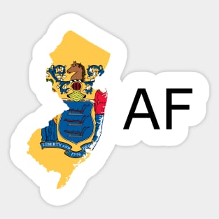 New Jersey Flag State Outline AF (black) Sticker